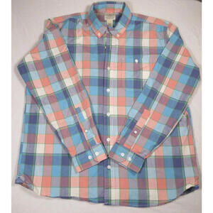 L.L. Bean Traditional Fit Mens Button Down Multicolor Plaid Shirt Size M-REG